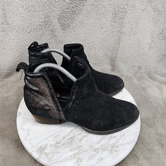 Diba Shoes Womens Size 7 Black Leather Ankle Booties *Read* - Picture 4 of 14